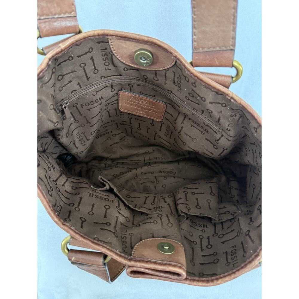 Fossil Long Live Vintage Brown Leather Shoulder Bag - Picture 7 of 14
